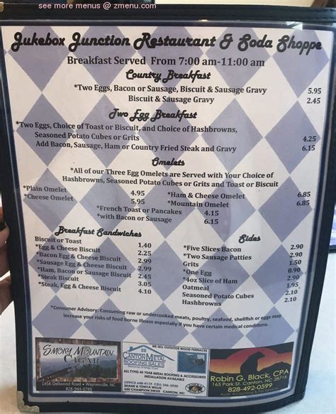 Online Menu of Jukebox Junction Soda Shoppe, 